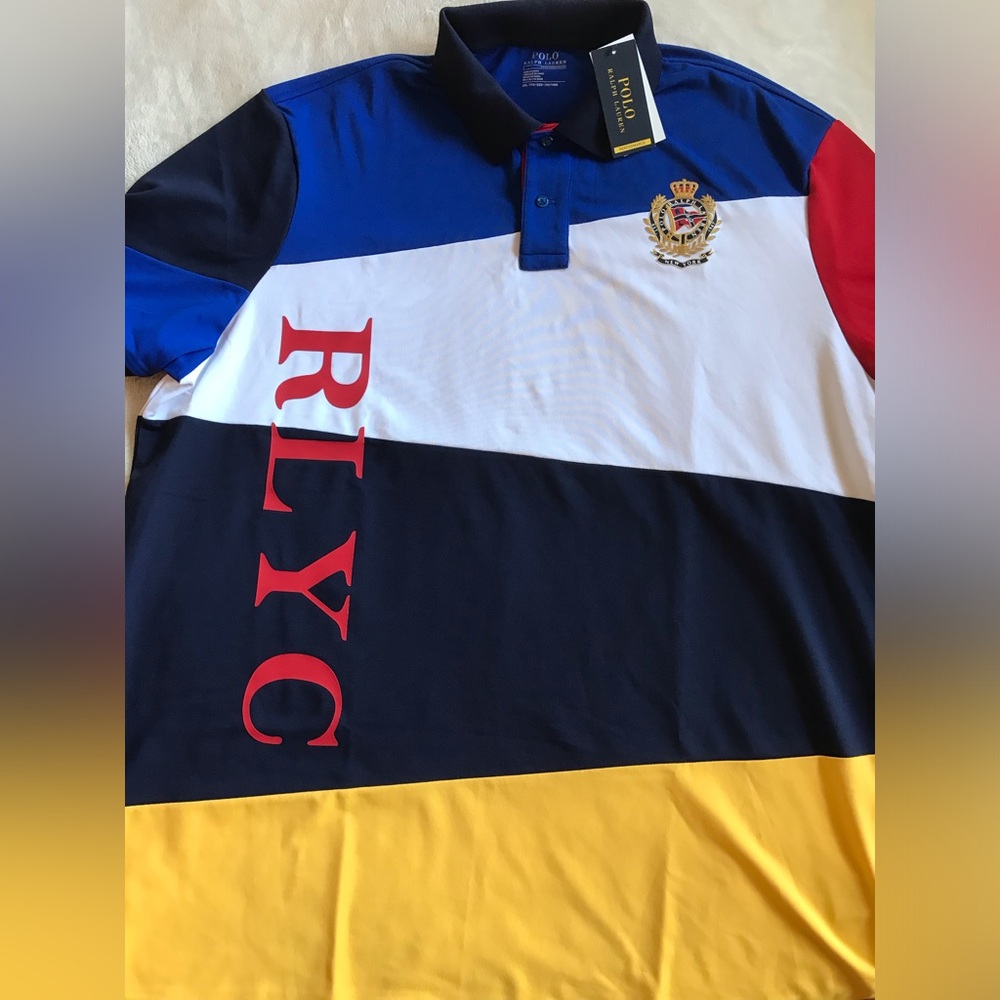Polo Ralph Lauren Blue and White Shirt with Nantucket Crest RLYC